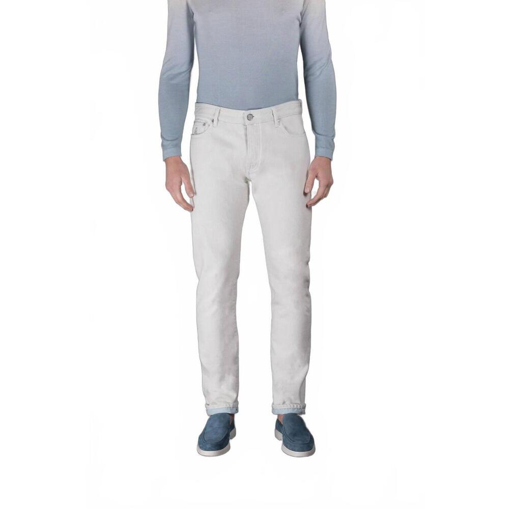 NEW MOORER men's pavel 55 tapered denim jeans in blue